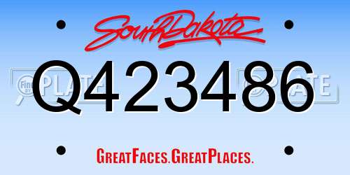 Q423486 South Dakota License Plate
