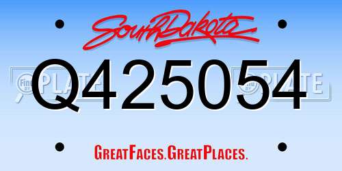 Q425054 South Dakota License Plate
