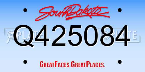 Q425084 South Dakota License Plate