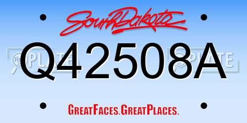 Q42508A South Dakota License Plate