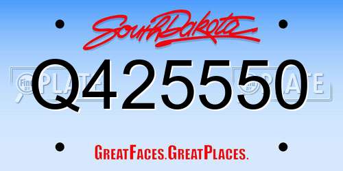 Q425550 South Dakota License Plate