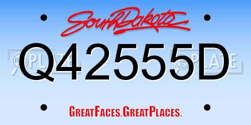 Q42555D South Dakota License Plate