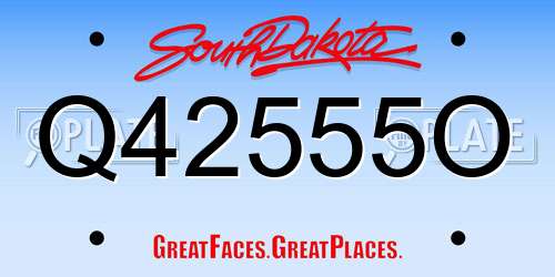 Q42555O South Dakota License Plate