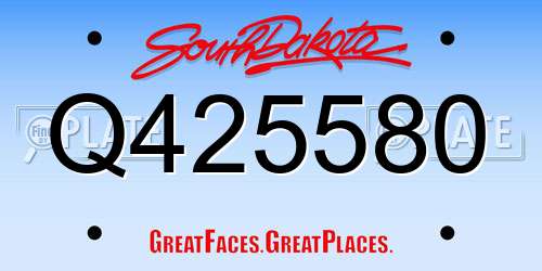 Q425580 South Dakota License Plate