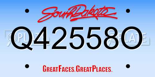 Q42558O South Dakota License Plate