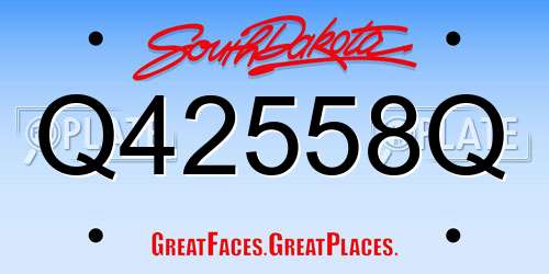 Q42558Q South Dakota License Plate