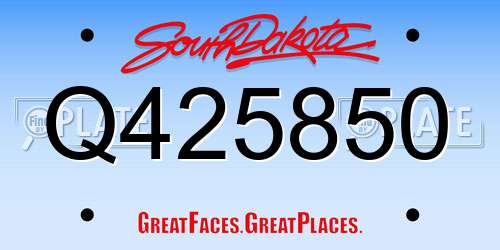 Q425850 South Dakota License Plate