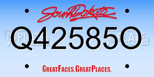 Q42585O South Dakota License Plate