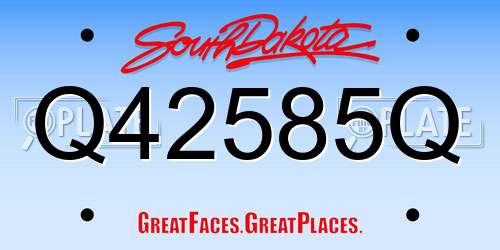 Q42585Q South Dakota License Plate