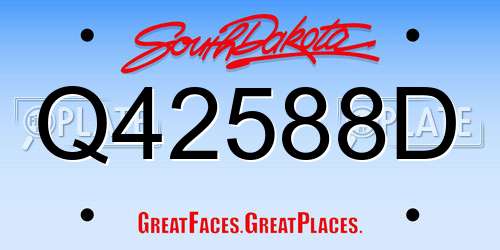 Q42588D South Dakota License Plate