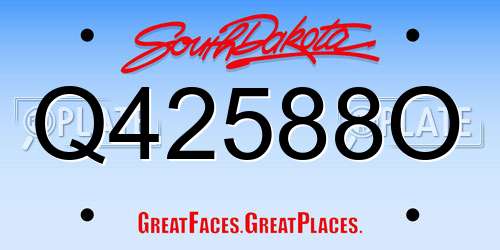 Q42588O South Dakota License Plate