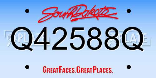 Q42588Q South Dakota License Plate