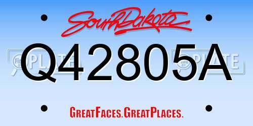 Q42805A South Dakota License Plate