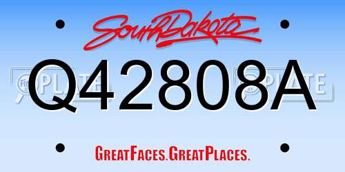 Q42808A South Dakota License Plate