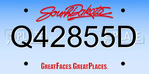 Q42855D South Dakota License Plate