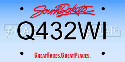Q432WI South Dakota License Plate