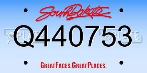 Q440753 South Dakota License Plate