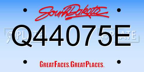 Q44075E South Dakota License Plate