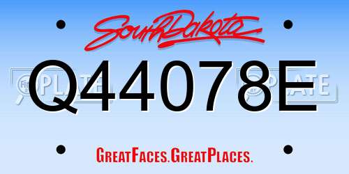 Q44078E South Dakota License Plate