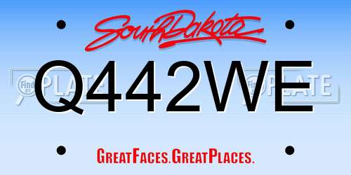 Q442WE South Dakota License Plate