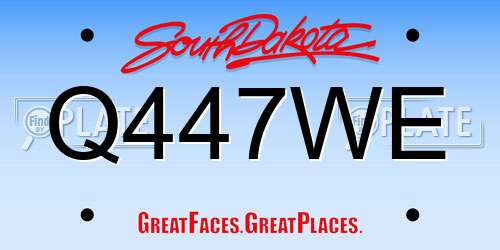 Q447WE South Dakota License Plate