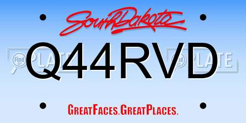 Q44RVD South Dakota License Plate