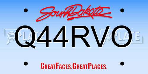 Q44RVO South Dakota License Plate