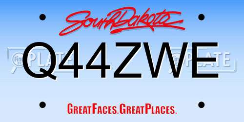 Q44ZWE South Dakota License Plate