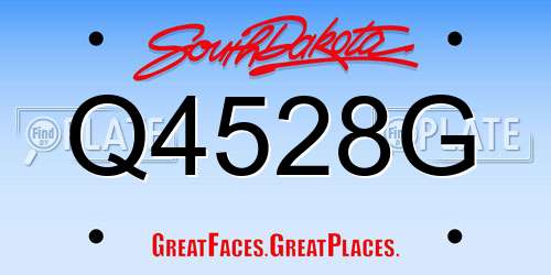 Q4528G South Dakota License Plate