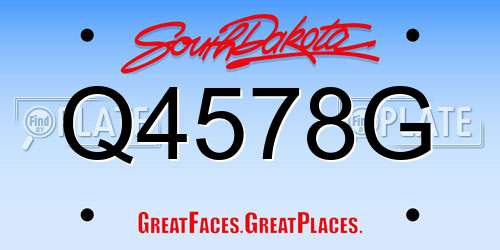 Q4578G South Dakota License Plate