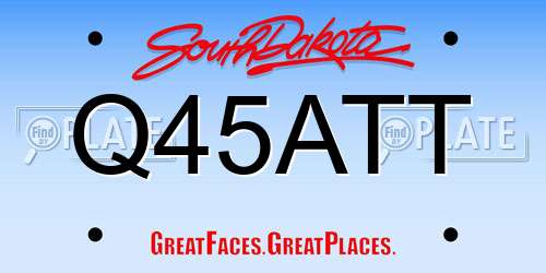 Q45ATT South Dakota License Plate