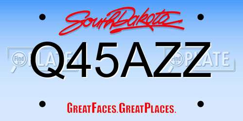 Q45AZZ South Dakota License Plate