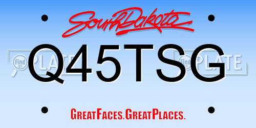 Q45TSG South Dakota License Plate