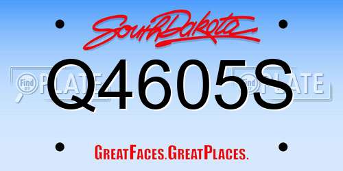 Q4605S South Dakota License Plate