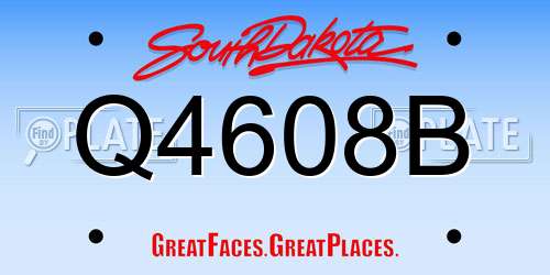 Q4608B South Dakota License Plate