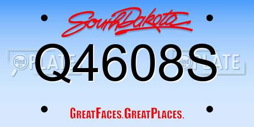 Q4608S South Dakota License Plate