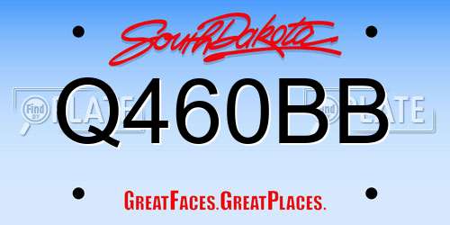 Q460BB South Dakota License Plate