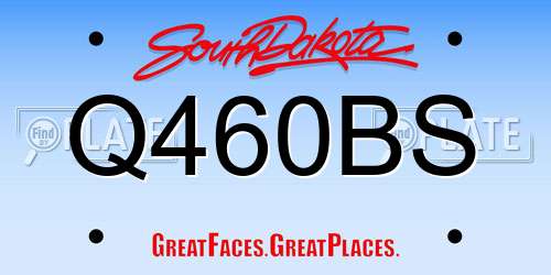 Q460BS South Dakota License Plate