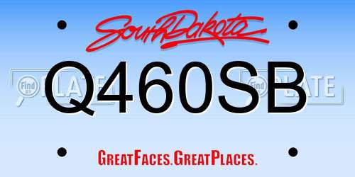 Q460SB South Dakota License Plate