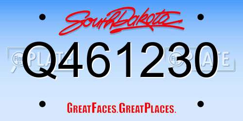Q461230 South Dakota License Plate