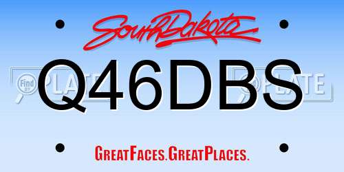 Q46DBS South Dakota License Plate