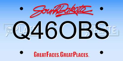 Q46OBS South Dakota License Plate