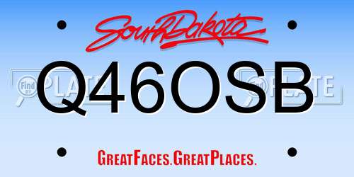 Q46OSB South Dakota License Plate