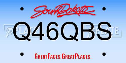 Q46QBS South Dakota License Plate