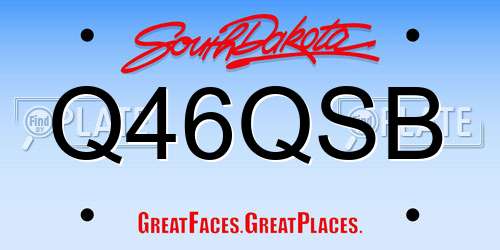 Q46QSB South Dakota License Plate