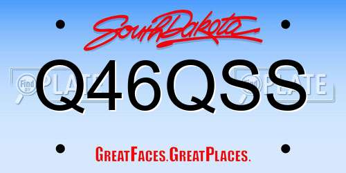 Q46QSS South Dakota License Plate