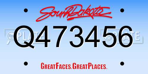 Q473456 South Dakota License Plate