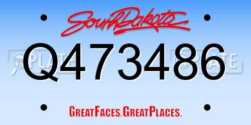 Q473486 South Dakota License Plate
