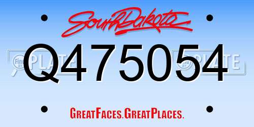 Q475054 South Dakota License Plate