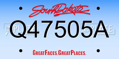 Q47505A South Dakota License Plate
